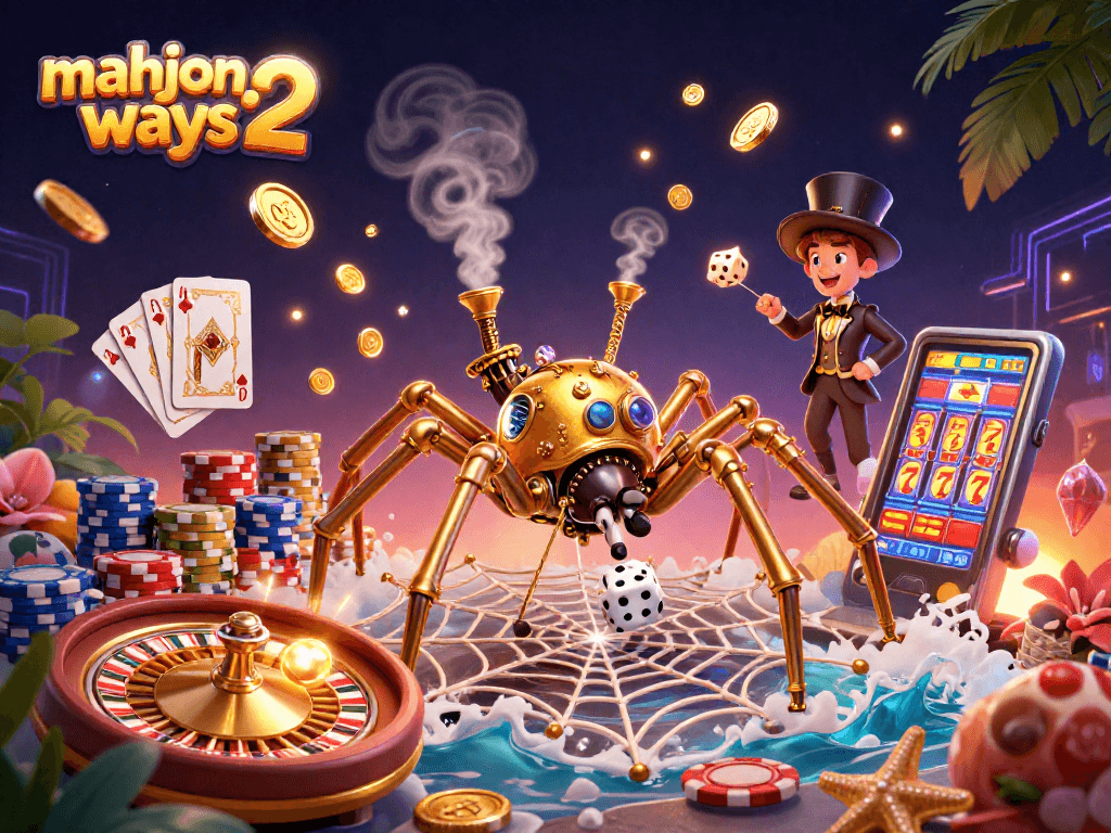 Catch lucky wins with mahjong ways 2 featuring vibrant golds, classic casino elements, and rich textures.