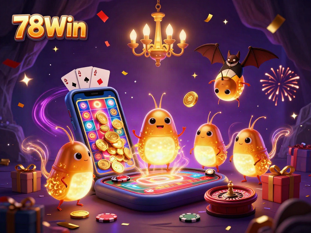 Engage in exciting games at 78Win while the glowworms illuminate the cave casino atmosphere.
