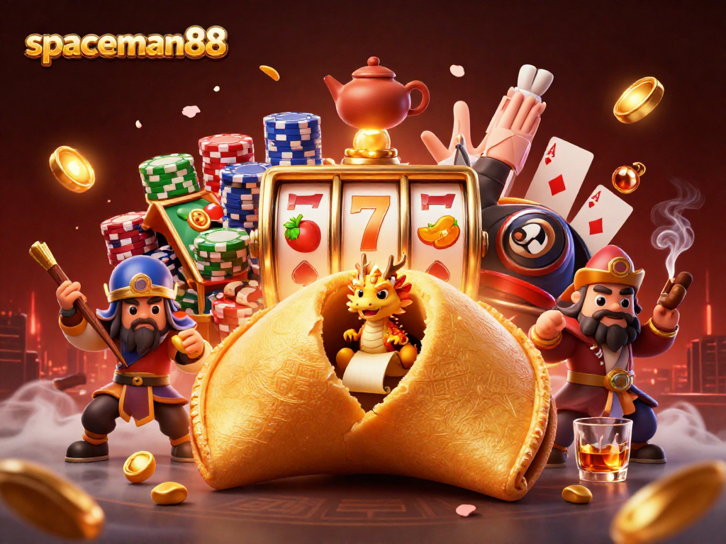Engage with spaceman88’s thrilling slot experience in a rich, dynamic 3D casino illustration.