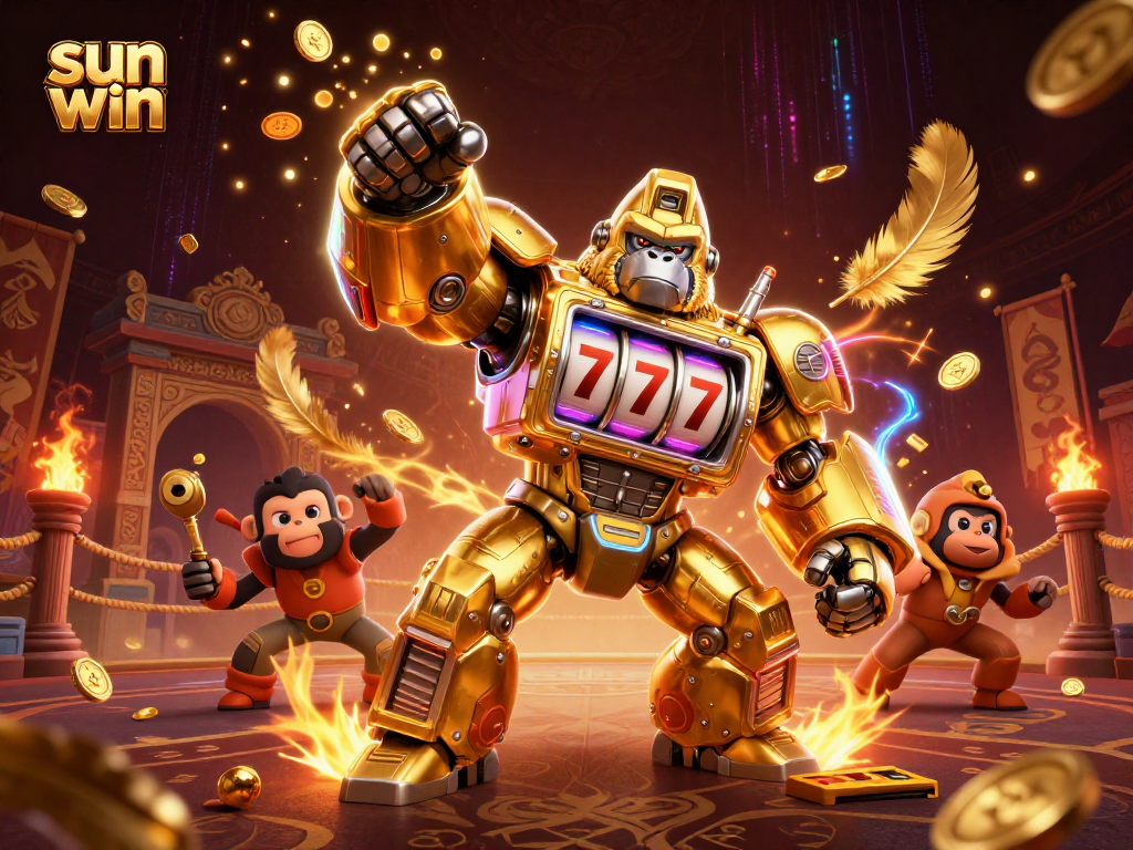 Experience the thrill of winning at sun win casino with this vibrant 3D illustration
