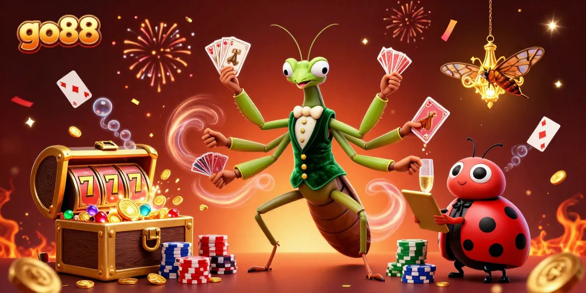 Join the thrilling action at go88 with unique characters in a lively casino scene.