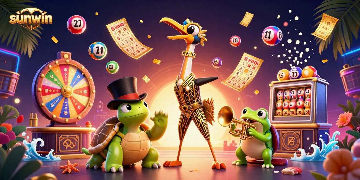 Experience thrilling excitement at sunwin with lively characters and dynamic gambling elements in this vibrant casino scene.